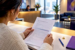 Applicant reviewing IELTS language registration details